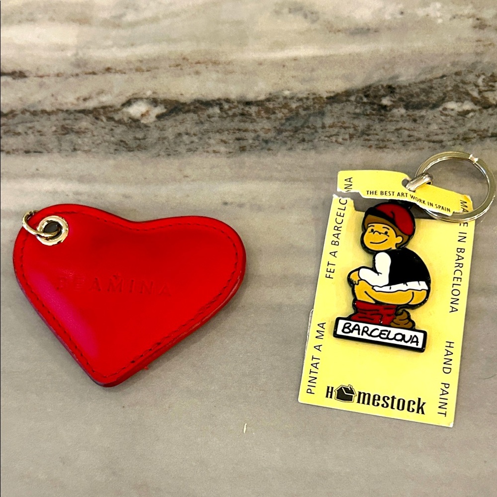 Red Heart Keychain & New Barcelona poop keychains awesome!